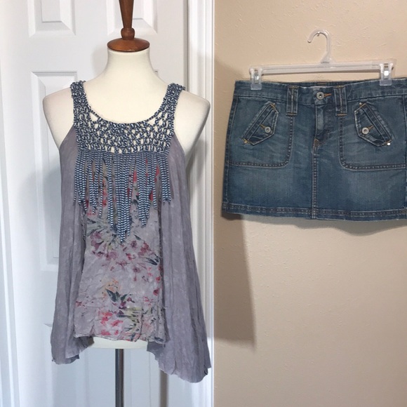 gimmicks by BKE Dresses & Skirts - stretch denim skirt & fringed top BKE 8 Medium 💛